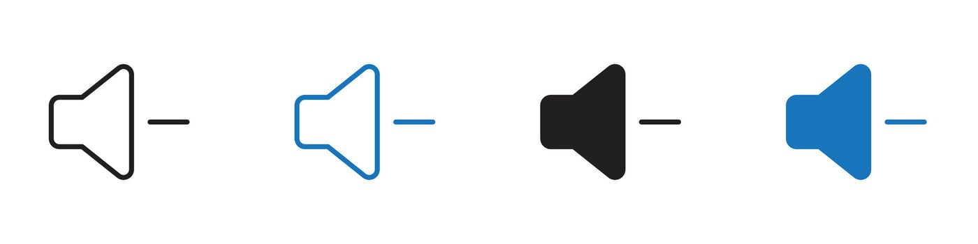 No volume icon set outline vector