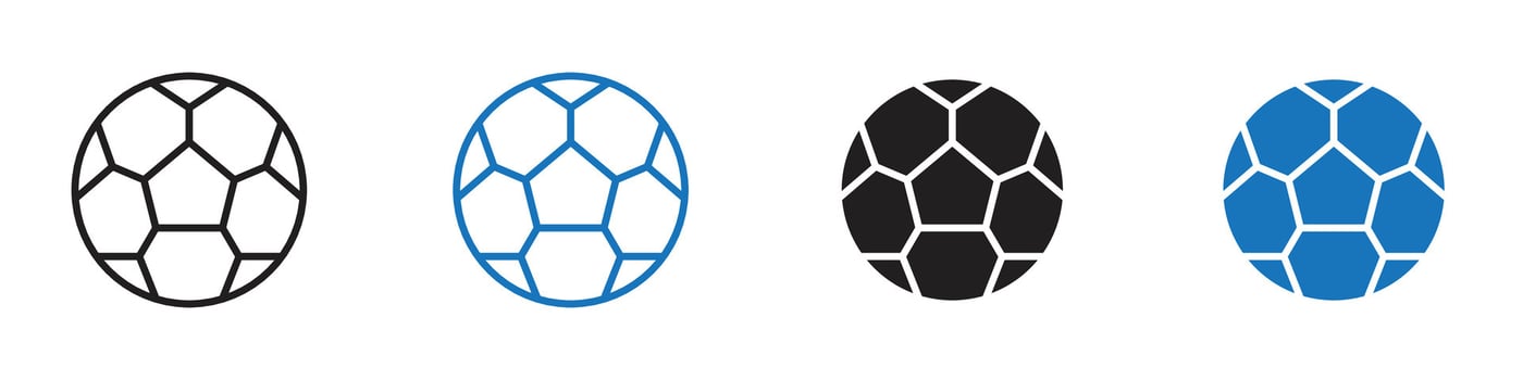 Football icon set outline vector