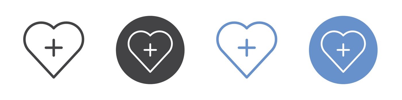 Add to fav icon Flat set in black and white color vector