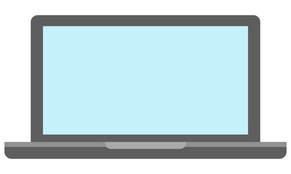 Flat illustration of laptop with blank screen isolated on white background. vector