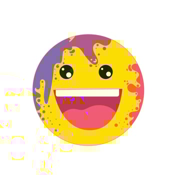 smile icon illustration with color spill vector