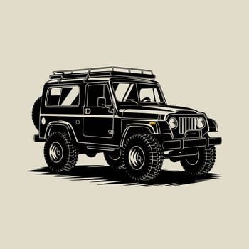 Illustration of a Vintage Off Road SUV vector