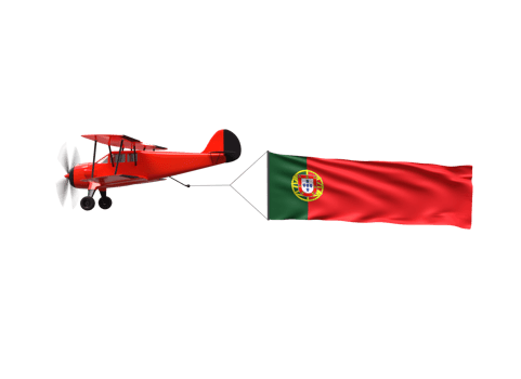 Portugal flag and airplane png