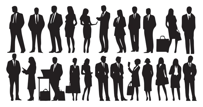 Business people, set of silhouettes. illustration vector