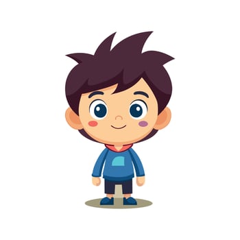 Cute boy cartoon character illustration vector