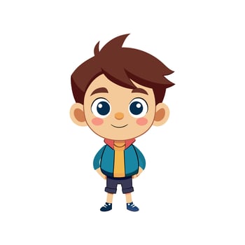 cute boy character design vector