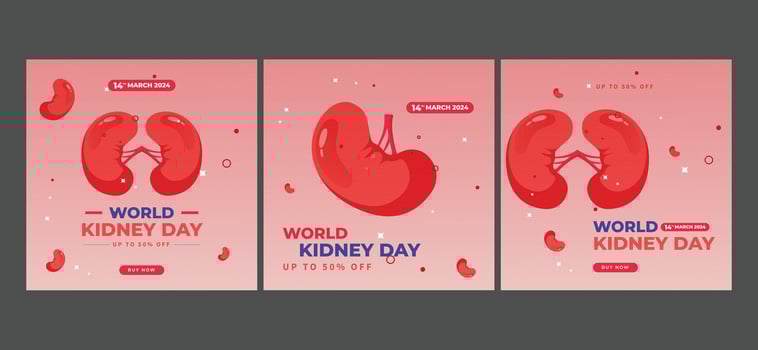 world kidney day social media post web banner template vector