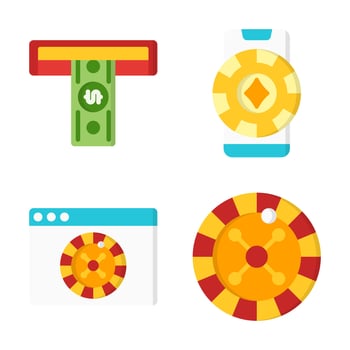 Flat Icons for Casino UI Design vector