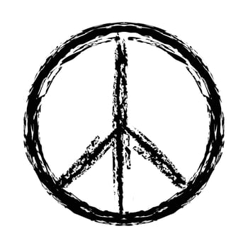 simple peace symbol hand drawn style vector