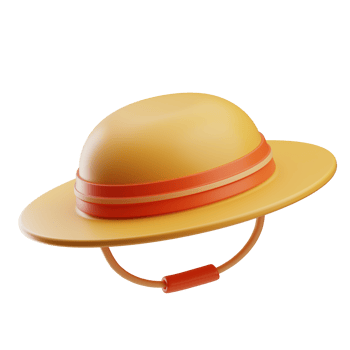 Beach Hatsummer holiday illustration 3D png