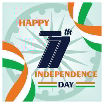 7th Anniversary, Independence Day India. Flat modern illustration vector