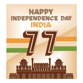 Happy independence day India. Letter with Indian flag. Flat modern illustration vector