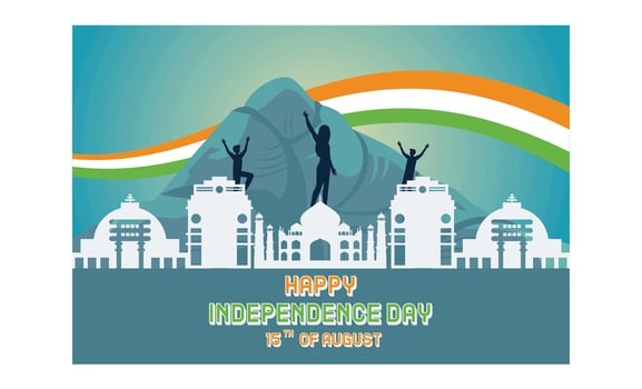 happy independence day India. Flat modern illustration vector