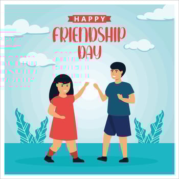 Happy Friendship Day Social Media Post Template. flat modern illustration vector