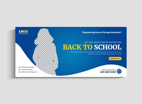 Modern Back to School Social Media Cover vector