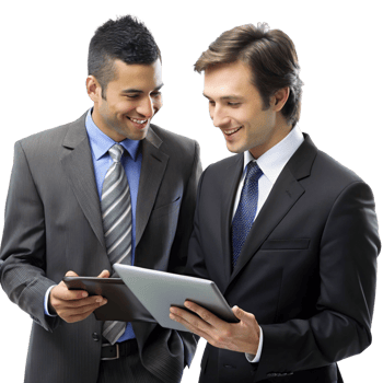 Business Partners Discussing Key Decisions png