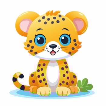 Cheetah Cute Small Cartoon Baby Animal vector