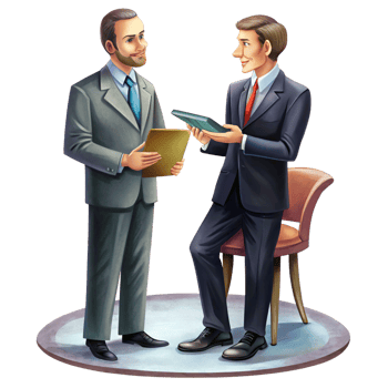 Business Partners Planning in a Discussion png