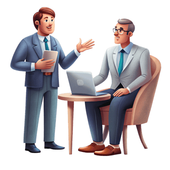 Two Executives in Business Discussion png