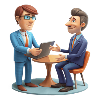 Professional Discussion Between Business Partners png