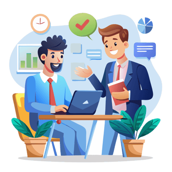 Two Professionals in Business Discussion png