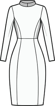 a white dress with a long sleeve vector