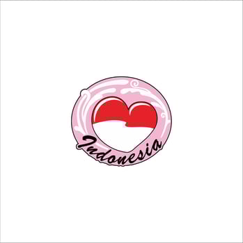 Illustration that symbolizes Indonesia in the heart vector