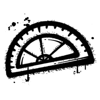Black and White Graffiti Spray Painted protractor vector
