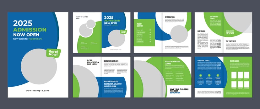 school admission and back to school company profile brochure design template vector