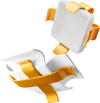 3D White Open Gift Box with Bow Icon png