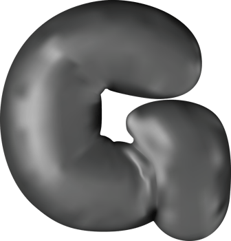 3d black alphabet balloon single letter G png