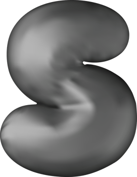 3d black alphabet balloon single letter S png