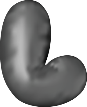 3d black alphabet balloon single letter l png
