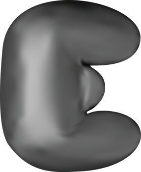 3d black alphabet balloon single letter E png