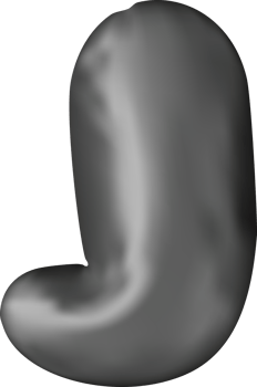 3d black alphabet balloon single letter J png
