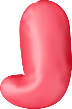 3d red alphabet balloon single letter J png