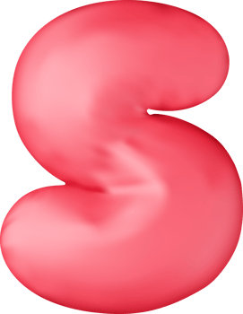 3d red alphabet balloon single letter S png