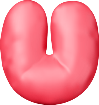 3d red alphabet balloon single letter U png