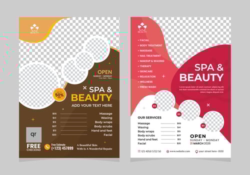 Beauty and spa flyer design template vector