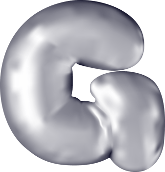 3d silver alphabet balloon single letter G png