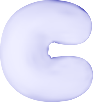 3d white alphabet balloon single letter C png