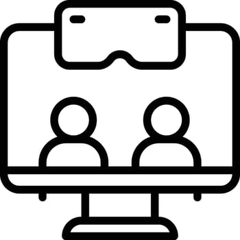 Virtual Icon. online meetup icon vector