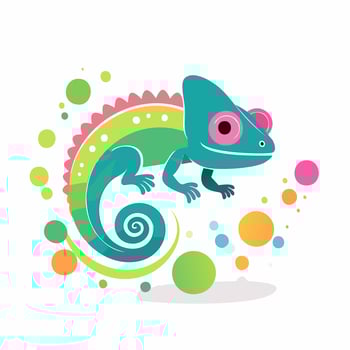 Chameleon Cute Small Cartoon Baby Character vector
