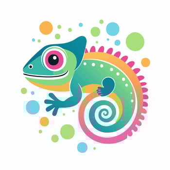 Chameleon Cute Small Cartoon vector