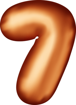 3D bronze balloon number seven png