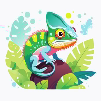 Chameleon Cute Small Cartoon Baby Animal vector