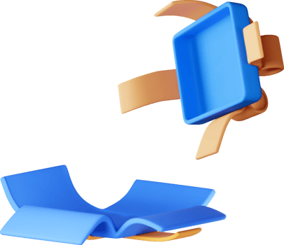 3D Blue Open Gift Box with Bow Icon png