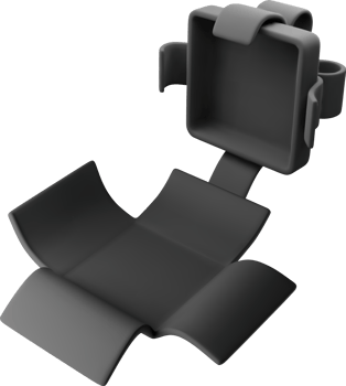 3D Black Open Gift Box with Bow Icon png