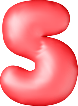 3D red balloon number five png