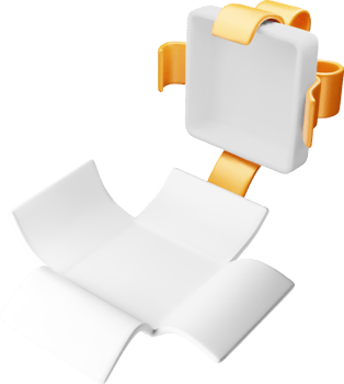 3D White Open Gift Box with Bow Icon png